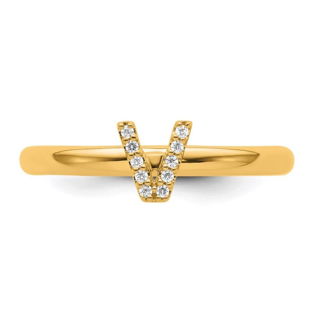 Kazi Luxury 14k Yellow Gold Stackable Diamond Ini… - image 4